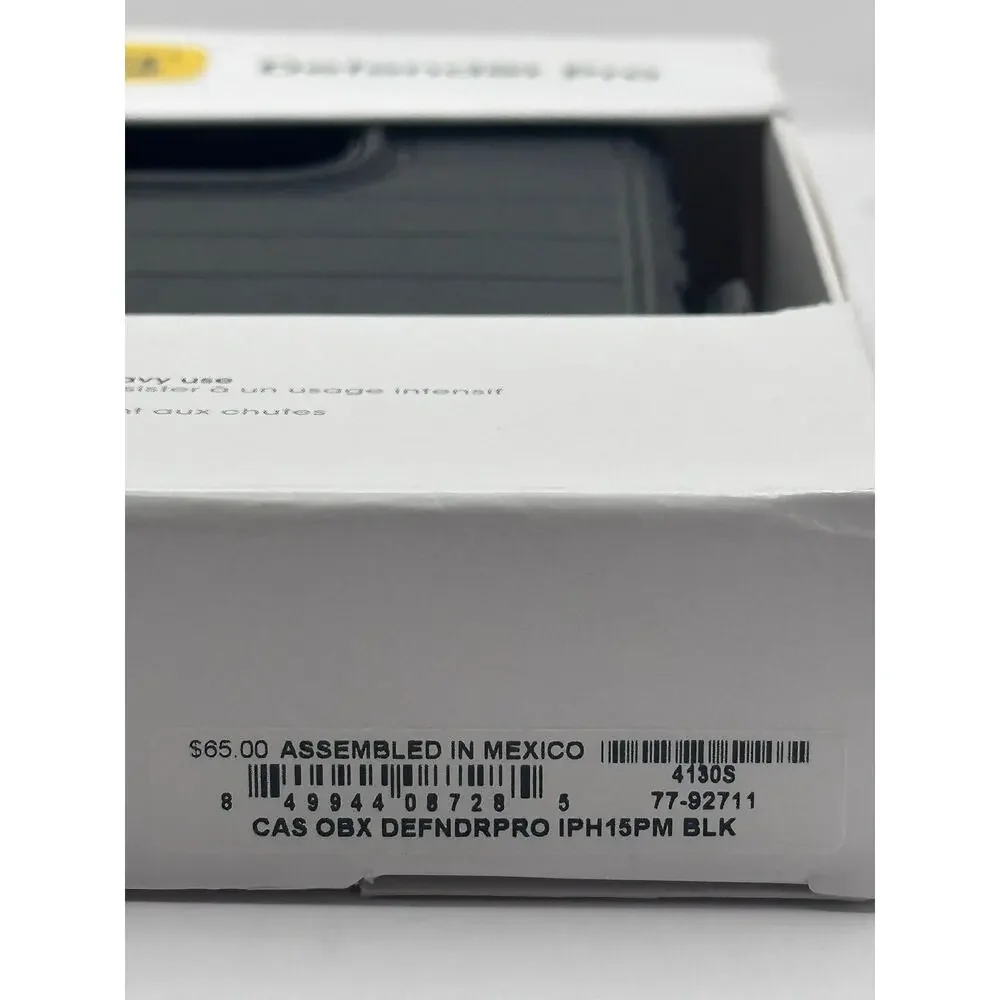 OtterBox Defender Pro Series iPhone 15 Pro Max Black MagSafe Case NWT